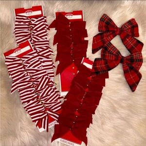 Christmas bows decor red plaid Christmas tree ornaments bows